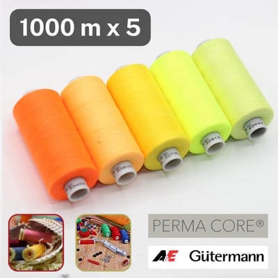 Gütermann Perma Core Naaigaren – 5 × 1000 m – Polyestergaren – Felle Mix