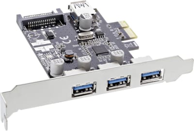InLine® interfacekaart, 3x+1x USB 3.2 Gen.1, PCIe, SATA + LP slot bracket