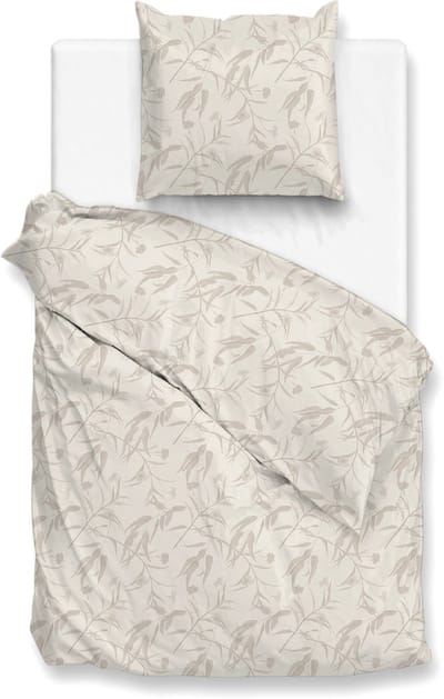 Zohome Dekbedovertrek Fiori-di-Satinado - Abstract Bedlinnen - 140x220 - Off-White - Dekbedhoes van 100% Katoen-Satijn