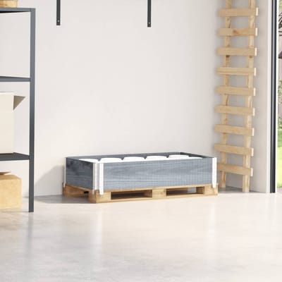 vidaXL - Palletopzetrand - 100x50 - cm - massief - grenenhout - grijs
