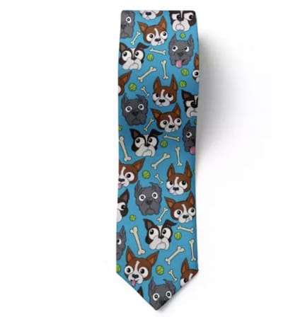 Stropdas- Hond- Bot- Blauw- Polyester - Charme Bijoux