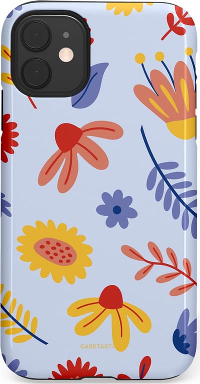 Casetastic hoesje geschikt voor Apple iPhone 11 - Dubbellaagse bescherming - Bloemenval - Fashion Case - Lavendel Goud Terracotta