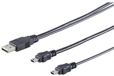 OneOne 0,22m Mini USB kabel. Laadkabel splitter. Stevig oplaadkabel snoer past op Nikon 1 AW1, J1, J2, J3, S1, V2, UC-E4, UC-E5, UC-E15, UC-E19, UC-E7, Coolpix 2000, 3500, SQ, Digital SLR D700, D3000, D3100, D7000,