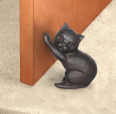 Gietijzeren Deurstopper - Decoratieve Stopper - Deuren Open Houden - Massief Gietijzer - 14 cm Hoog - Bruin