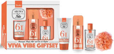 Sentio Aroma De La Isla nummer 61 Giftset VOOR DAMES 4-DELIG - Showergel + Bodymist + Eau de Parfum + Spons