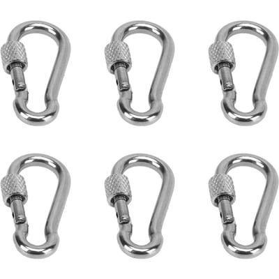 6 stuksveerhaken Roestvrij Staal Hoge Draagkracht Sleutelhanger Schakel Gesp voor Kamperen 4MM