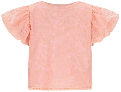 Nono Tessy Mesh Top Tops & T-shirts Meisjes - Shirt - Perzik - Maat 110