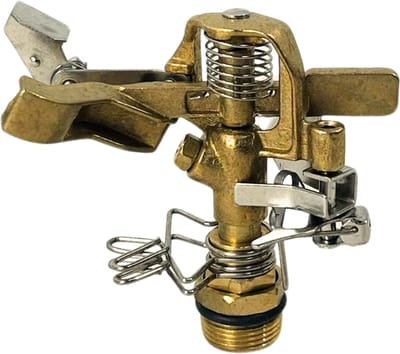 Synx Tools Sectorsproeier 3/4 aansluiting Tuinsproeier - cirkelsproeier - Messing - 16 m reikwijdte - sproeiers voor tuin - zwenksproeier - sproeier drukspuit