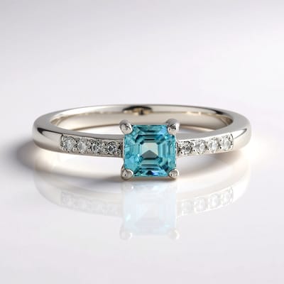 Cavill - Elegante ring 925 Sterling zilver met 0,713 ct blauwe Ratanakiri zirkoon en pavé zirkonia - Dames ringen zilver luxe sieraden