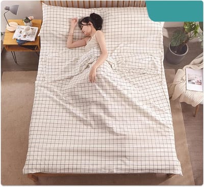 Slaapzak Voering - Reis Laken - Comfortabel Slapen - Ademend Katoen - 120x210cm - Wit