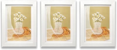 Fotolijsten 15 x 20 cm 3-pack wit zwart geel - 6 x 8 inch fotolijst voor wanddecoratie en tafelopstelling