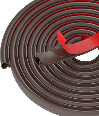 Rubberen weerstrippende deurafdichtingsstrip, D-vormige deurweerafdichtingsstrip, zelfklevende geluidsisolerende frame-isolatietape voor deuren Frame/raamafdichting, blokkeert koude tocht Geluid, 3M lang, bruin