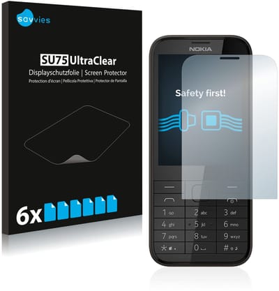 Savvies - Screenprotector voor Nokia 225 - Folie Beschermfolie transparant 6 Stuks
