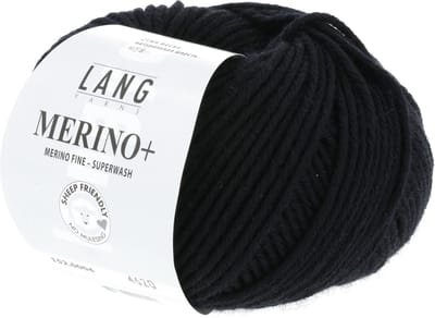 Lang Yarns Merino Plus - 04 zwart - Merinowol Garen
