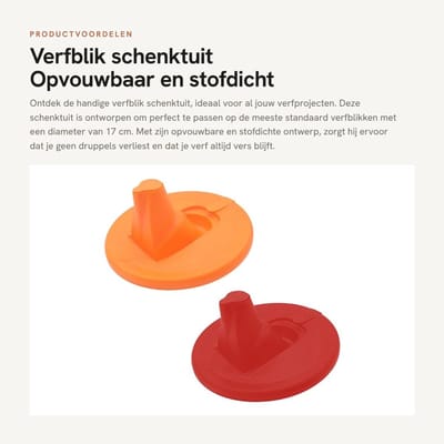 Dailygoods- Verfblik Schenktuit - 2 Stuks - Opvouwbaar - Stofdicht - Lekvrij - Geschikt voor 17 cm Verfblikken - TPR Materiaal - Verfbus