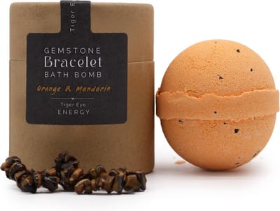 Badbom Sinaasappel & Mandarijn met Tijgeroog Edelsteen Armband