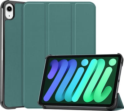 Hoesje Geschikt voor Apple iPad Mini 6 (2021) - 8.3 inch - 6e Generatie - Dun & Stevig - Trifold Bookcase - Hard Cover - Hardcover Book Case - Tablet Hoes - Donkergroen