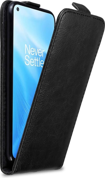 Cadorabo Hoesje geschikt voor OnePlus Nord N200 5G in ZWARTE NACHT - Beschermhoes in flip design Case Cover met magnetische sluiting