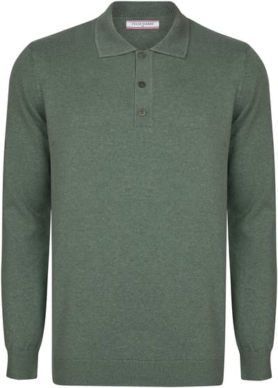 Felix Hardy Trui Met Polokraag - Polo Shirt - 100% Katoen Heren Groen - M