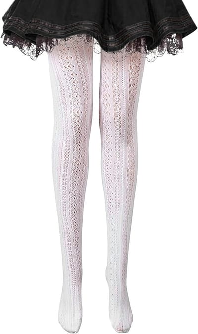 Sexy bloemenkant kousen voor dames - Traditionele Beierse panty met elegant bloemenpatroon - Eenheidsmaat voor optimaal comfort