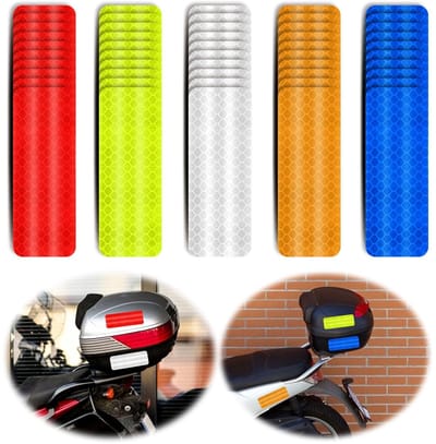 Famanu – Reflecterende stickers 75 stuks, 3 x 8 cm, waterdicht, veiligheidswaarschuwing, markering, kleding, uitrusting, outdoor en voertuigen