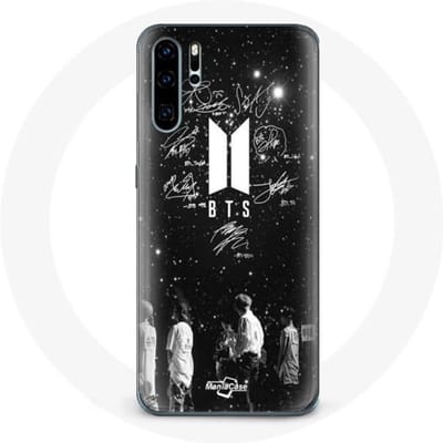 Coque pour Huawei P30 - BTS - Membres Signature - Souple - Noir - Synthétique