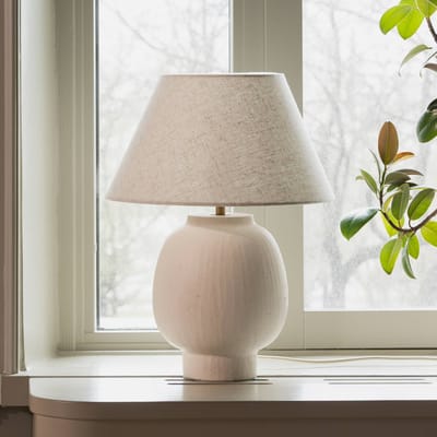 Globen Lighting tafellamp Lorenzo, beige, hoogte 46 cm, keramiek