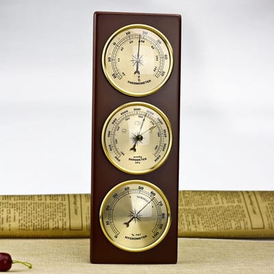 Weerstation Set - Barometer Thermometer - Binnen Buiten Weer - Draadloze Meting - 1 Aantal Eenheden - Hout Metaal