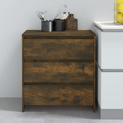 vidaXL - Dressoir - 70x41x75 - cm - bewerkt - hout - gerookt - eikenkleurig