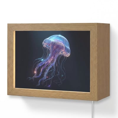 Wandlamp 20x15 cm - Oplaadbaar - Tentakels - Kwal - Paars - Sprankeling - Wandlampen binnen woonkamer - Slaapkamer lamp met kabel - Decoratieve nachtlamp - Vloerlamp snoer