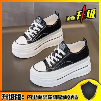Elite Sneakers Dikke Zool Hoogteverhoging 8cm Modetrend Casual Witte Schoenen Outdoor Zachte Zool Comfortabele Hardloopschoenen 40 black