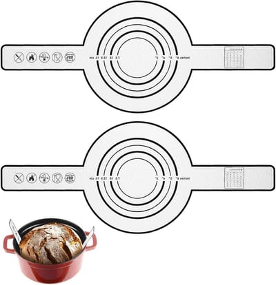 Set van 2 Herbruikbare Siliconen Bakmatten met Lange Handvatten voor Brood, Taarten, Koekjes en Pizza, Antislip en Makkelijk Schoon te Maken