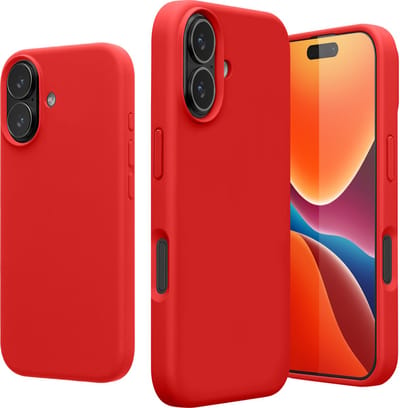 kwmobile telefoonhoesje geschikt voor Apple iPhone 17 - Hoesje met siliconen coating - Smartphone case in klassiek rood