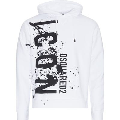Dsquared2 Cool Fit Icon Splash-logo witte hoodie