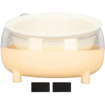 Gamelle pour chat antidérapante, passe au lave-vaisselle et au micro-ondes, en céramique surélevée avec support incliné pour la nourriture jaune