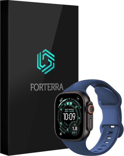 Smartwatchbandje Geschikt voor Apple Watch Ultra 1, 2, 3 (49 mm) - Verstelbaar Siliconen Bandje - Donkerblauw