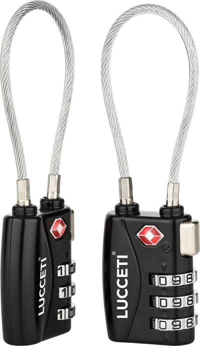 TSA Kofferslot 3 Cijferig - Reisslot – Reis Cijferslot – Cijferhangslot - Hangslot - Hangslotje - Bagageslotjes – Slot voor Bagage – USA Slotjes - Zwart - 2 Stuks