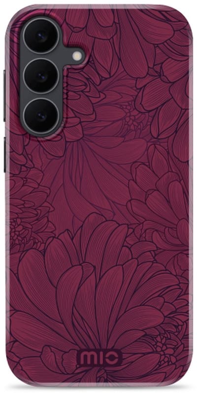 MIO Hoesje Geschikt voor Samsung Galaxy S25 FE - Compatibel met MagSafe / Qi2 - Hard Shell Back Cover Case Berry Blooms