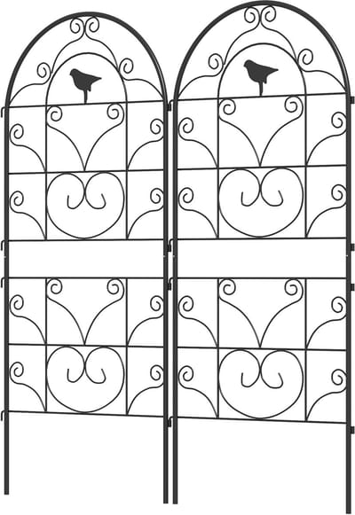 ECTEATOY® Metalen Klimrek voor Klimplanten Set van 2 - Plantensteun met Vogel Design - 50x120 cm - Roestvrij Klimplantenrek voor Tuin, Rozen & Tomaten