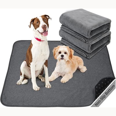 Puppy training pads -puppy pads-puppypads-wasbare puppymat - verdikte herbruikbare puppymat - zeer absorberende en lekvrije hondenbakmat-anti-bijt- en antislip hondenrenmat - grijs - 45*60cm