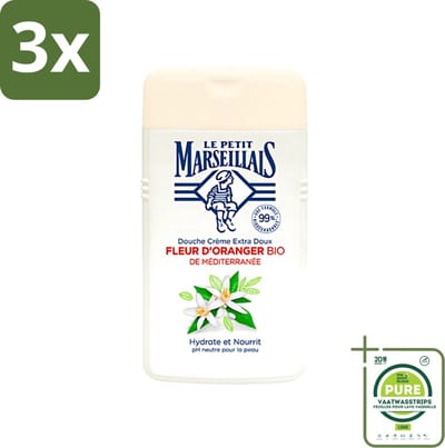 3 x Le Petit Marseillais - Douchecrème - Oranjebloesem - Hydraterend - 250ml - Grootverpakking - Douchecrème - Oranjebloesem - Hydraterende Douche - Le Petit Marseillais - Douchegel