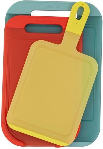 Brabantia Tasty Colours Kunststof Snijplanken - Snijplankenset 3-delig - Yellow/Red/Mint
