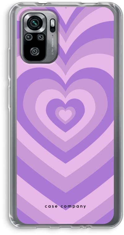 Case Company® - Hoesje geschikt voor Xiaomi Redmi Note 10S hoesje - Hart Paars - Soft Cover Telefoonhoesje - Bescherming aan alle Kanten en Schermrand