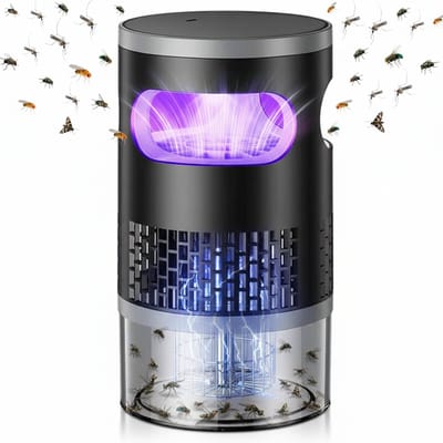 Namajunas - Muggenlamp - Vliegenlamp - UV Muggenlamp voor binnen & buiten kamperen - Nachtlampje - Stil - Bedraad/draadloos - USB oplaadbaar - Insectenlampen - Turbotechnologie - Ontsnappingswerend netontwerp - Fysieke lucht-drogende muggenafweer