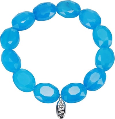 Behave - Rekarmband blauw facet kralen - zomers accent - 16,5 cm