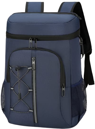 CarryQuest® - Geïsoleerde Koeltas - Lunchtas - Geïsoleerde Koelrugzak - Uitstekende Isolatie + Comfortabele Schouderbanden - Campingrugzak voor Buiten - Vershoudtas - Picknicktas - Blauw