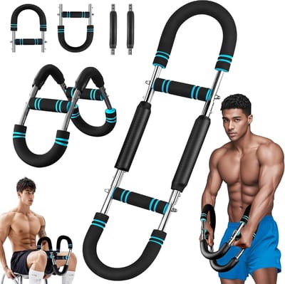 Armtrainer Verstelbaar - Kracht trainer - Thuis sporten - Verstelbare weerstand - 30-50 kg - Zwart