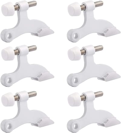 6x Verstelbare Witte Deurstoppers voor Scharnieren