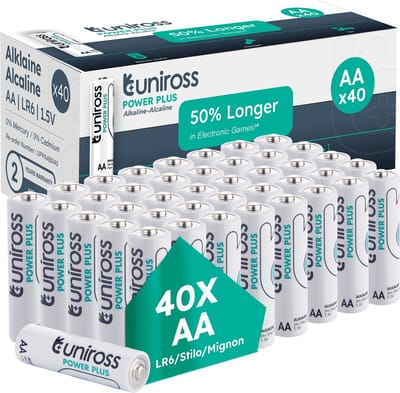 Uniross LR6 AA Power Plus Alkaline AA Battery Box 40