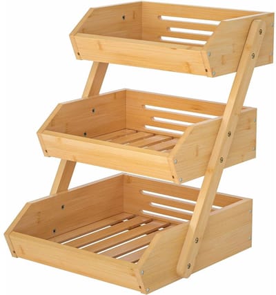 DailySupplies® Fruitschaal - Fruitmand Etagere 3 laags - Bruin